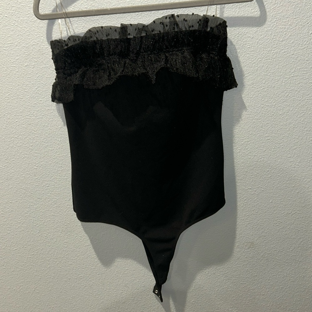 Strapless black bodysuit large never worn